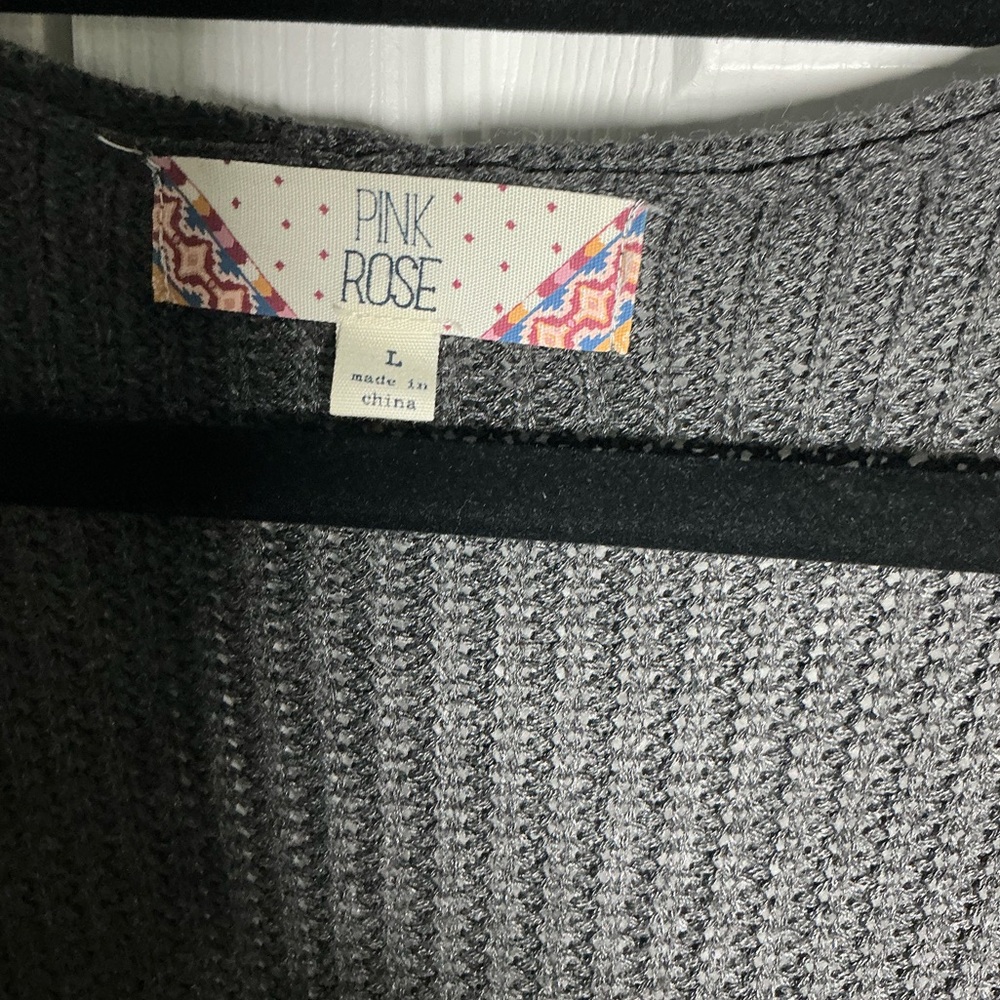 Long open front gray cardigan - Picture 5 of 6
